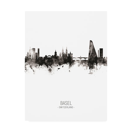 Michael Tompsett 'Basel Switzerland Skyline Portrait II' Canvas Art,24x32